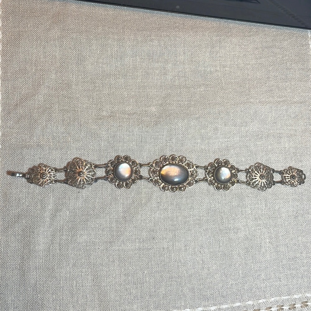 Vintage Sterling Silver & Stone Bracelet ✨✨
